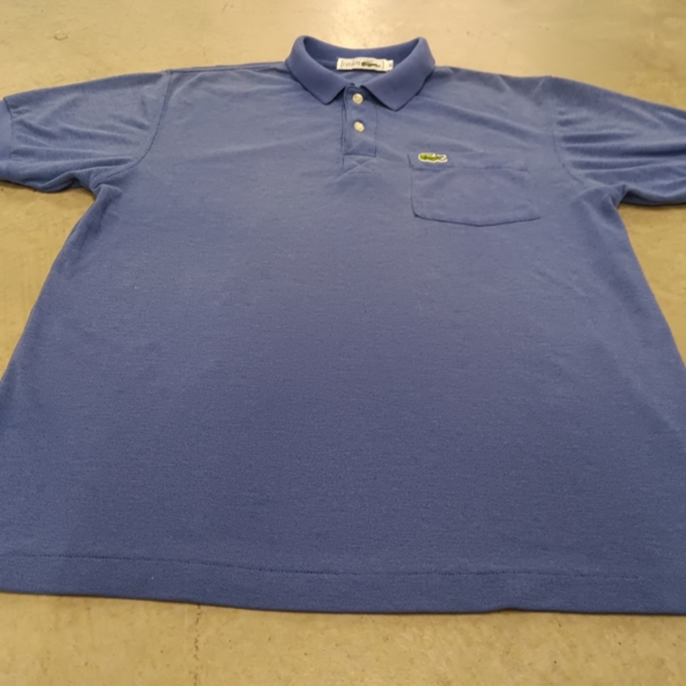 Lacoste Blue Polo Shirt Chemise Vintage Sz XL